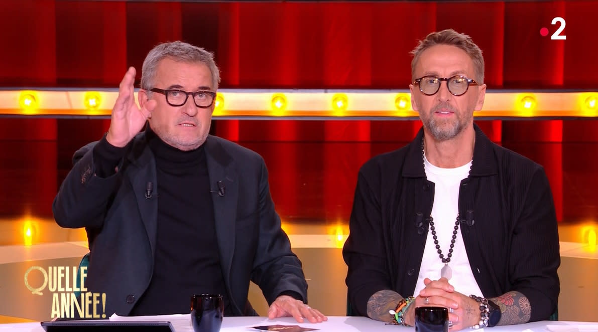 Capture écran France 2 direct/Quelle année !
Christophe Dechavanne et Philippe Caverivière en co-animation