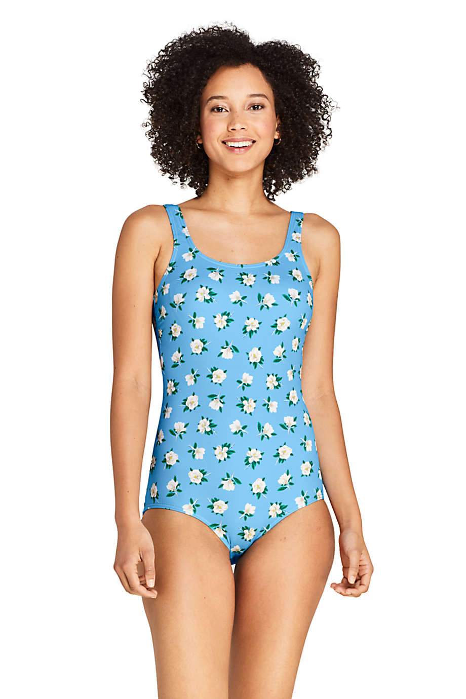 Draper James x Lands' End Women's Scoop Neck Tugless One Piece Swimsuit