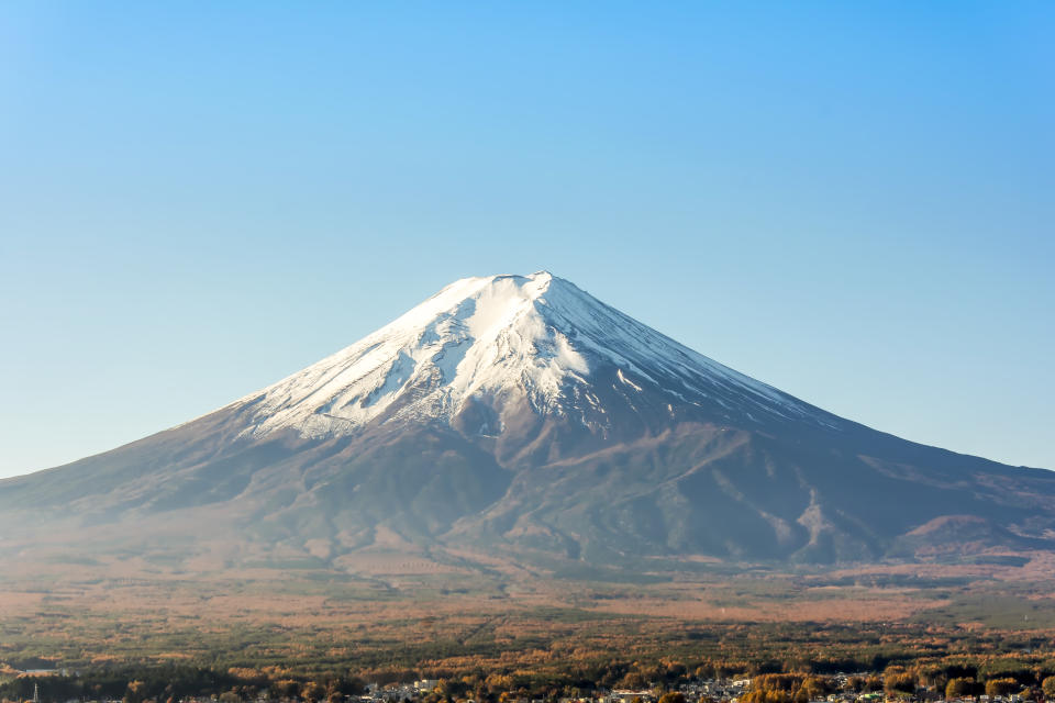 Japan's Mt. Fuji is an active volcano about 100 kilometres southwest of Tokyo.