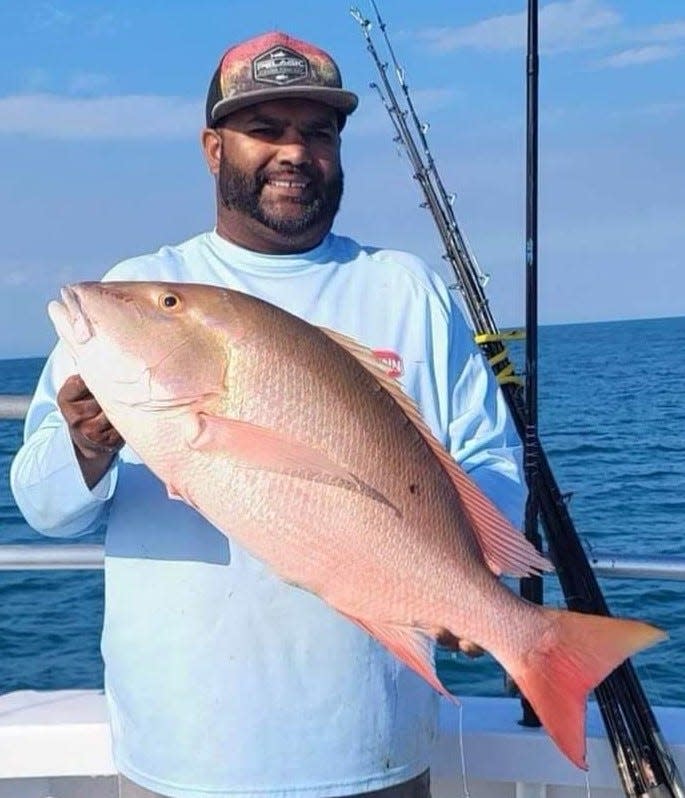 A nice mutton snapper was caught aboard the Canaveral Princess party boat on Feb. 2, 2023.