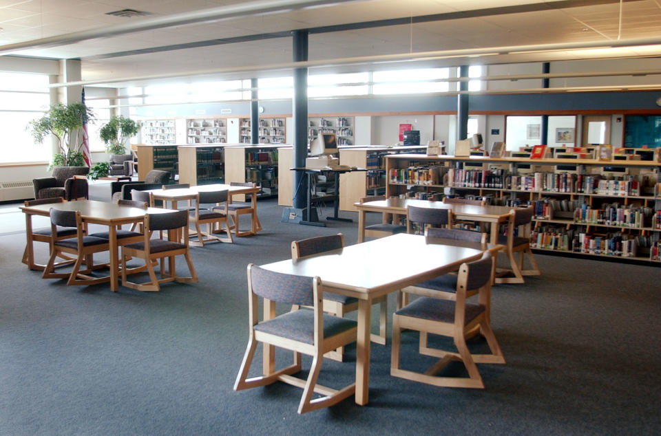 The New Hope Memorial Columbine Library at Columbine High School in 2004. The original library, where a majority of students were killed, was torn down. (Photo: Ed Andrieski/AP)