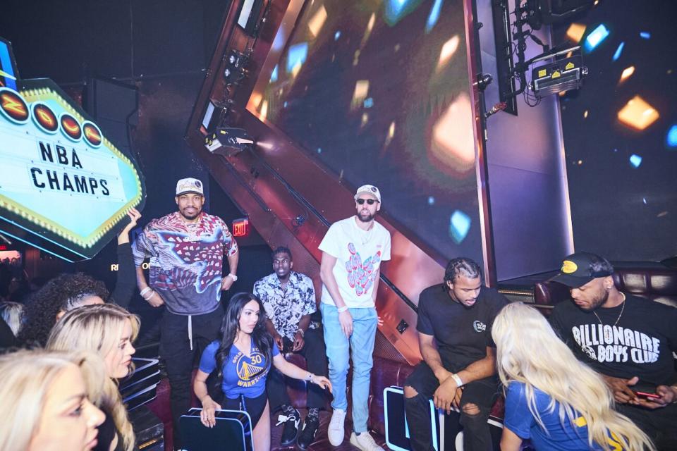 Golden State Warriors Celebrate NBA Championship Win at Resorts World Las Vegas.  Photo/Video Credit: Tony Tran