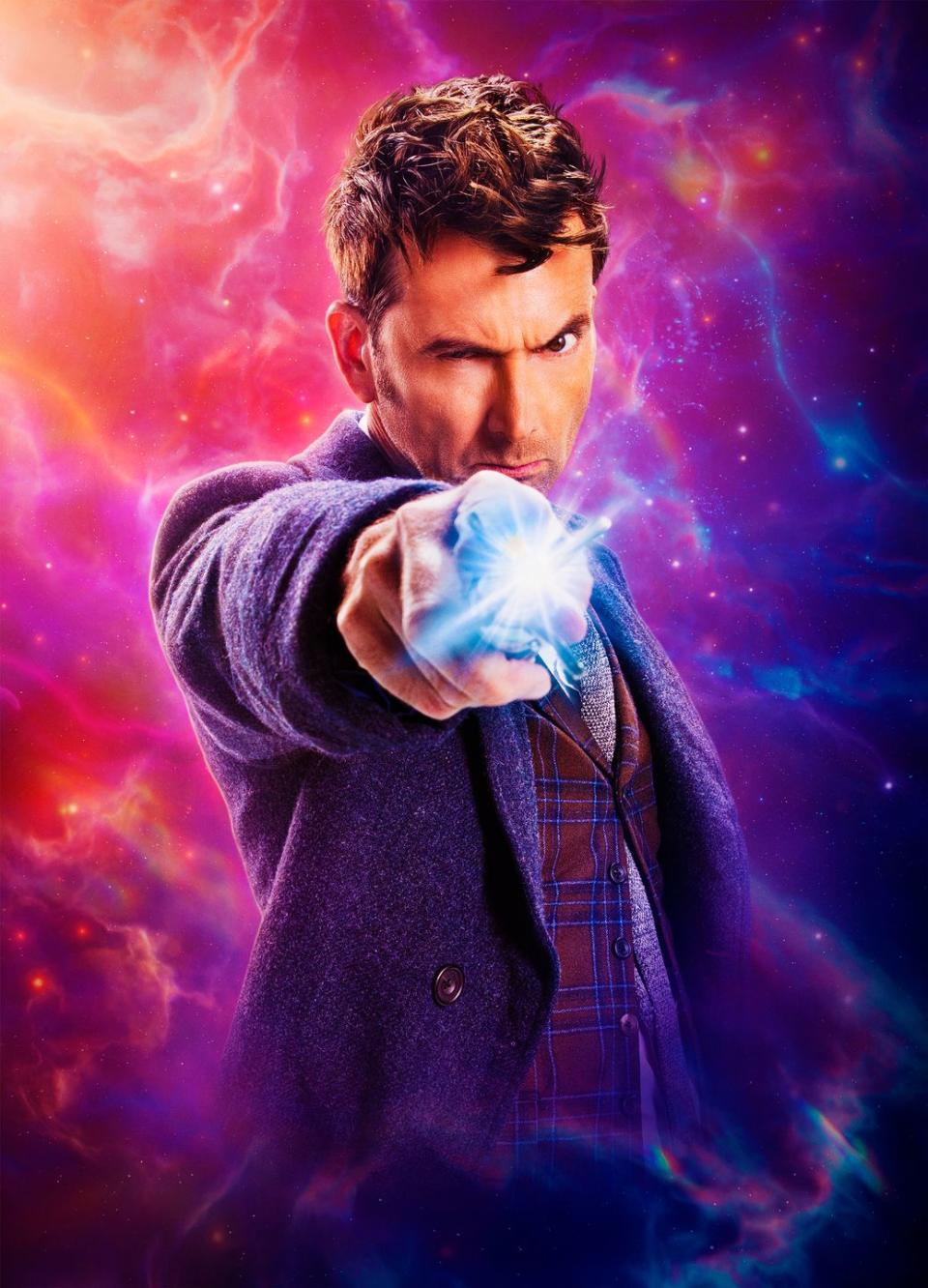david tenant holding the sonic screwdriver, doctor who 60th anniversary special