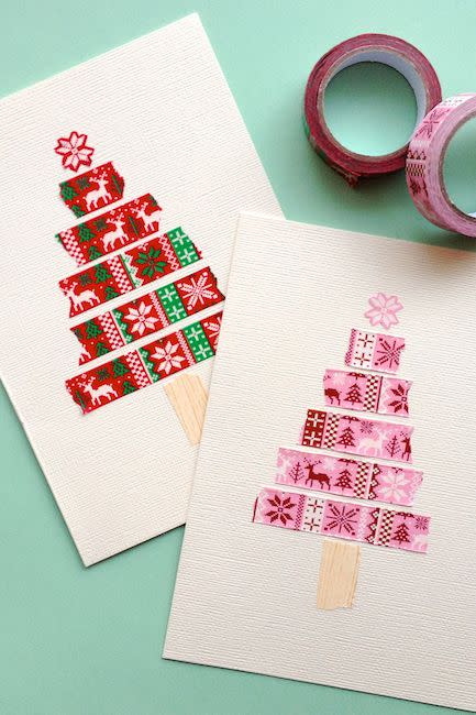 Washi Tape Christmas Tree Card