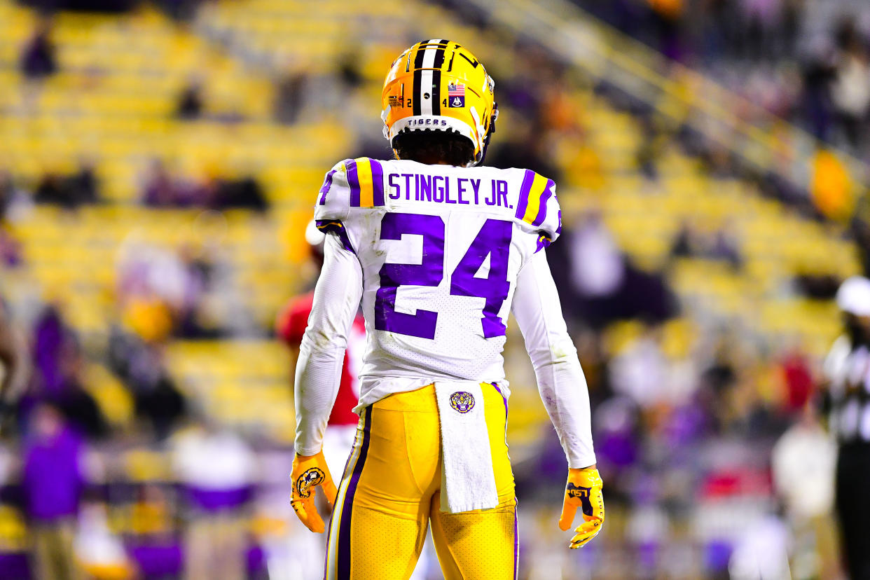 LSU's Derek Stingley Jr. looks like a shutdown corner in the making. (Photo by Brandon Gallego/Collegiate Images/Getty Images)