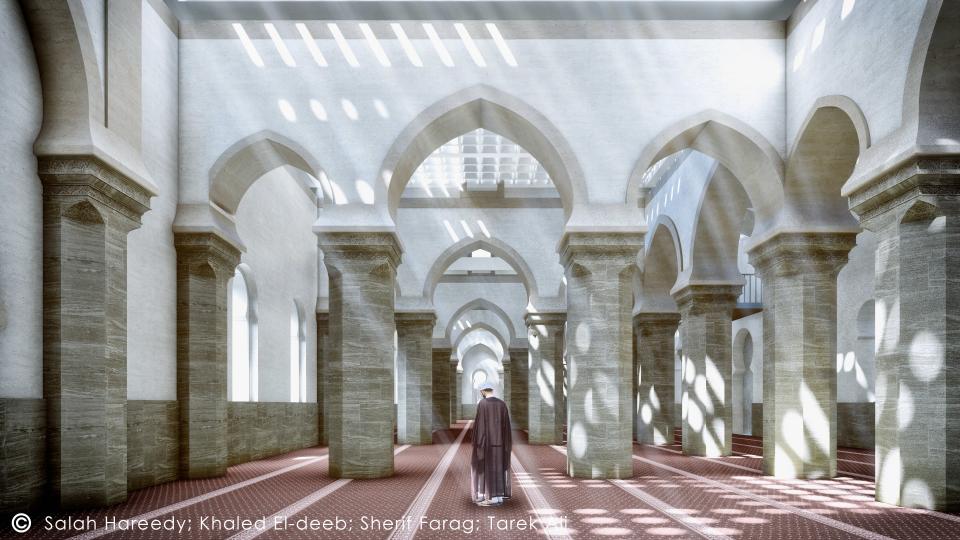 Inside the proposed new al-Nuri mosque.