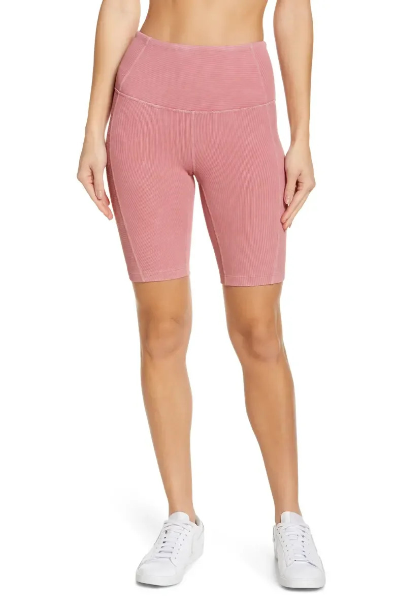 Zella Snow Wash Rib Bike Shorts. Image via Nordstrom.