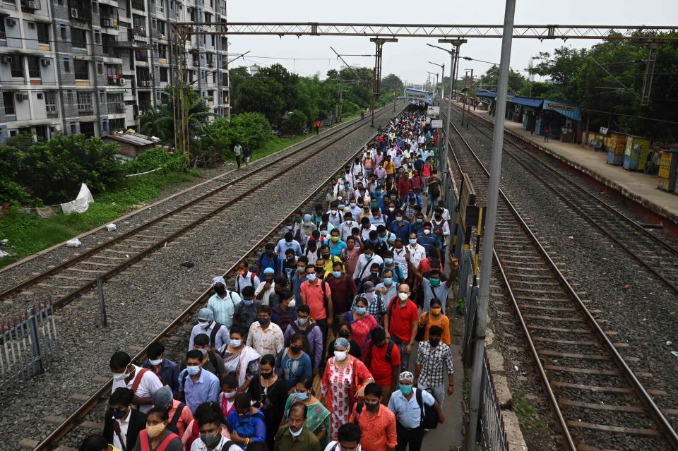 People continue to crowd in Indian states even as experts warn of impending  third wave (AFP via Getty Images)