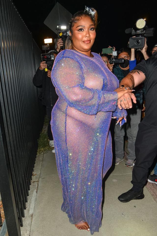 Lizzo's shimmering sheer pink leotard is absolutely fabulous