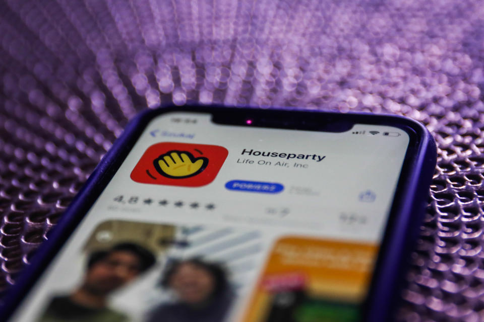 Houseparty app icon is seen displayed on phone screen in this illustration photo taken in Poland on March 23, 2020. (Photo by Jakub Porzycki/NurPhoto via Getty Images)