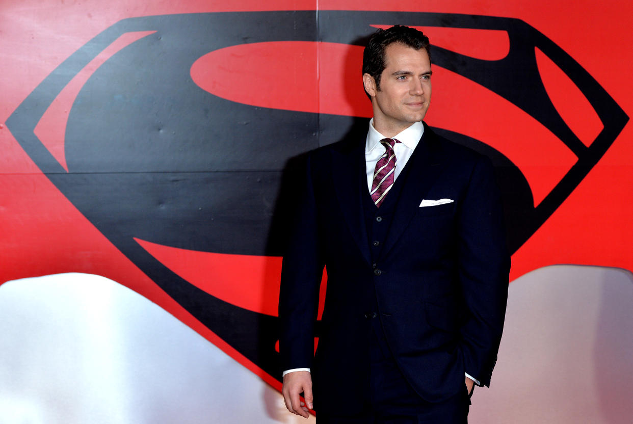 LONDON, ENGLAND - MARCH 22:  Henry Cavill attends the European Premiere of 'Batman V Superman: Dawn Of Justice' at Odeon Leicester Square on March 22, 2016 in London, England.  (Photo by Anthony Harvey/Getty Images)