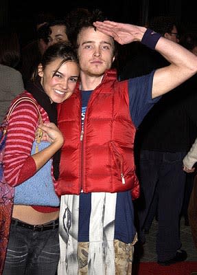 Samaire Armstrong and Aaron Paul at the Hollywood premiere of Paramount's Orange County