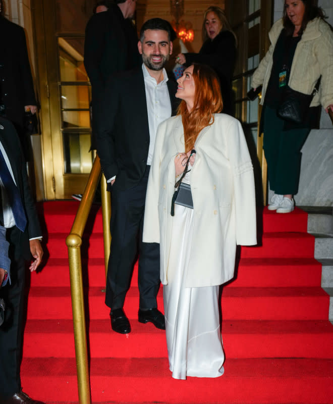 NEW YORK, NEW YORK - MARCH 05: Bader Shammas and Lindsay Lohan are seen at the NY Premiere of 'Irish Wish' on March 05, 2024 in New York City. (Photo by Gotham/GC Images)<p>Gotham/Getty Images</p>