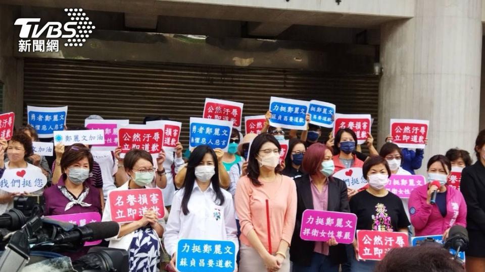 國民黨女性立委，議員和支持者14日早上前往立法院陳抗。（圖／TVBS）