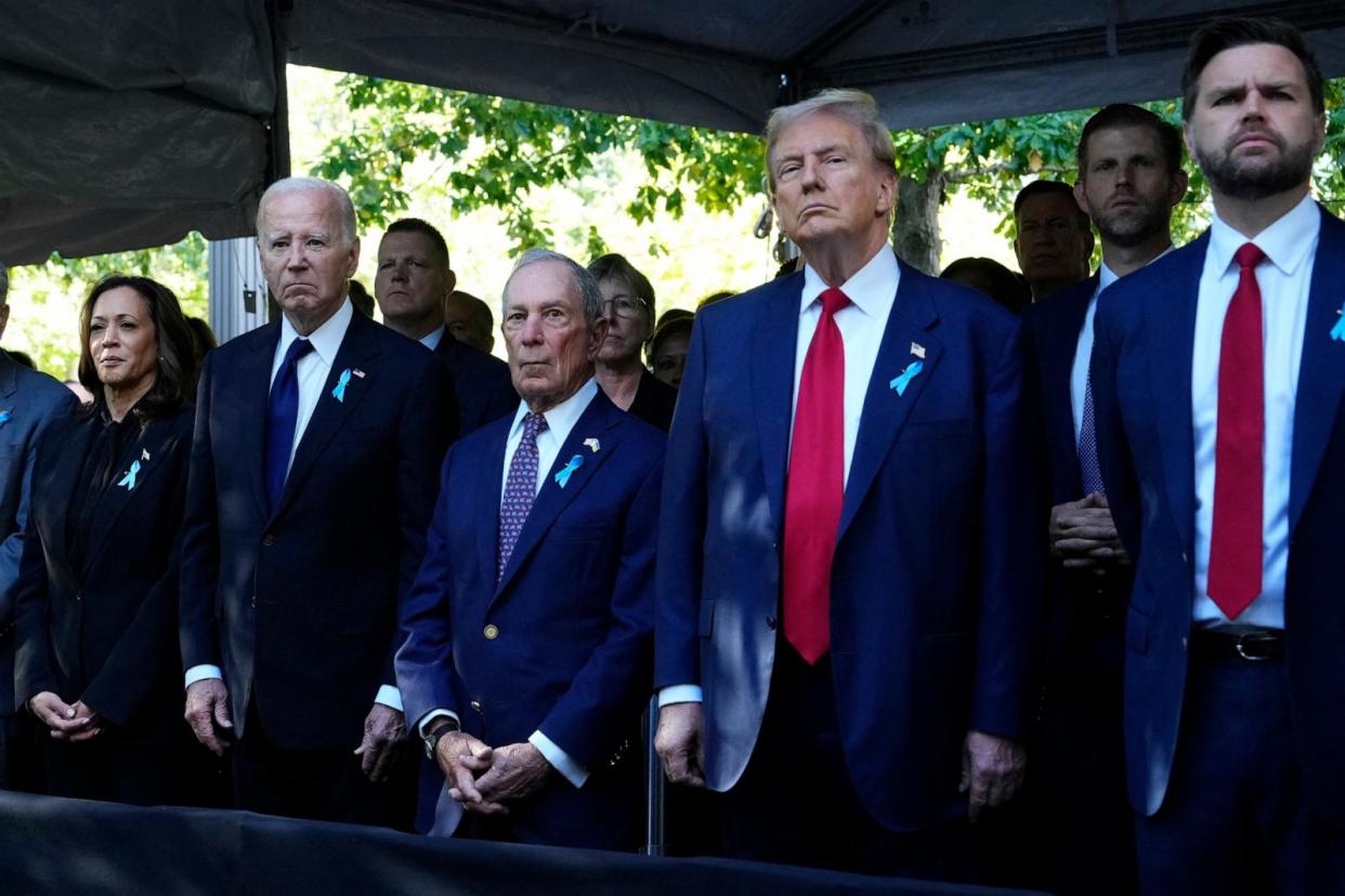 PHOTO: Remembrance ceremony on the 23rd anniversary of the September 11 terror attack on the World Trade Center at Ground Zero, in New York City on September 11, 2024. (Adam Gray/AFP via Getty Images)