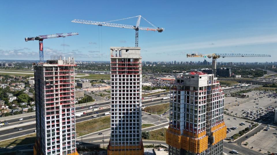 A new report commissioned by two of Ontario's largest housing industry lobby groups cites figures showing residential construction completions hit a 33-year high in 2023, with work finished on nearly 78,000 homes. (Patrick Morrell/CBC - image credit)