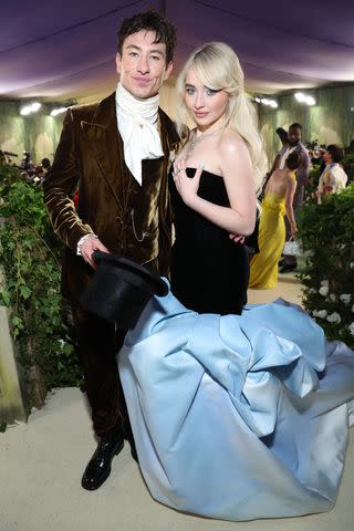 <p>Kevin Mazur/MG24/Getty</p> Barry Keoghan and Sabrina Carpenter attend the Met Gala in New. York City on May 6, 2024