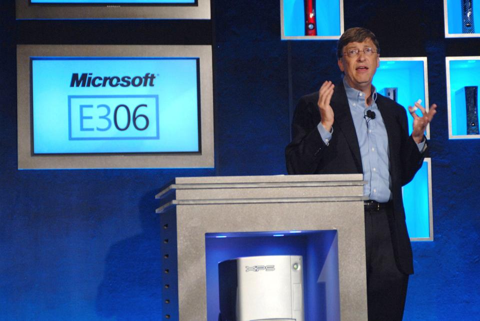 Bill Gates speaks at Microsoft's E3 Press Conference in Hollywood, California, in 2006.