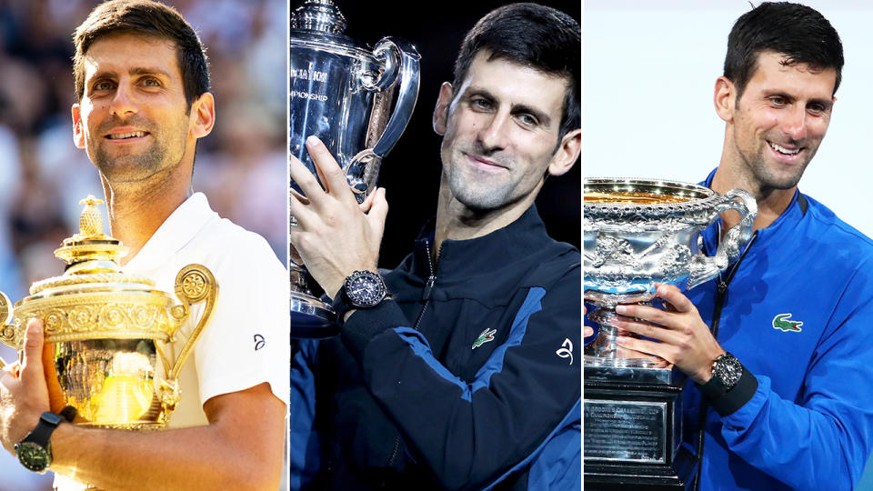 Djokovic has won Wimbledon, the US Open and Australian Open in succession. Image: Getty