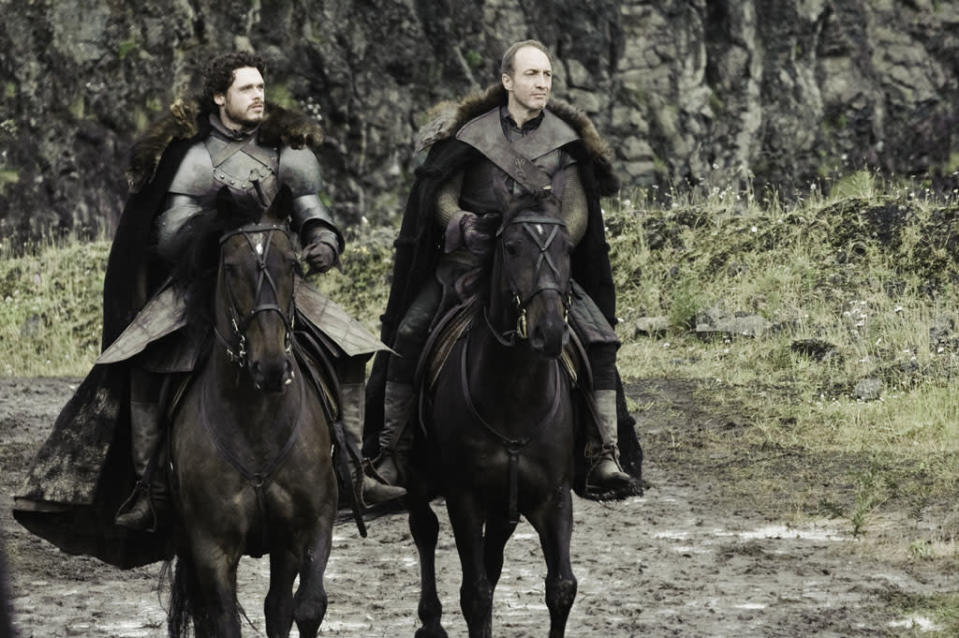 Richard Madden and Michael McElhatton in the "Game of Thrones" Season 3 premiere, "Valar Dohaeris."