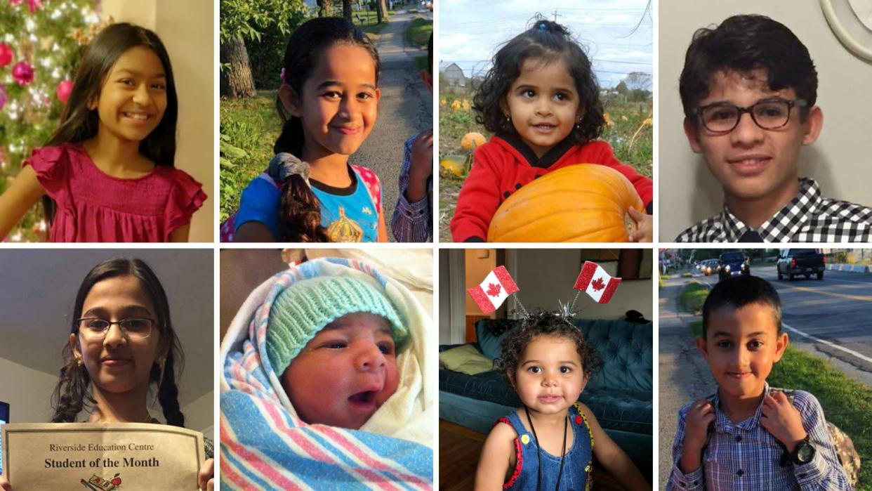 Top row from left: Riya Rajkumar, Ola Barho, Hala Barho and Ahmad Barho. Bottom row from left: Rola Barho, Abdullah Barho, Rana Barho and Mohammad Barho. These eight children died in two separate incidents in Ontario and Nova Scotia on Feb. 14 and 19 respectively. (Yahoo Canada News)