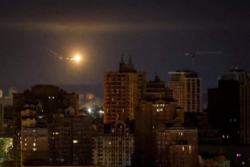 Explosion of a Russian drone seen over Kyiv (REUTERS)