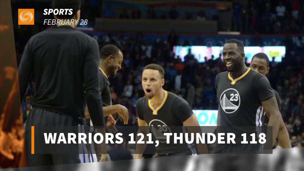 Warriors 121, Thunder 118