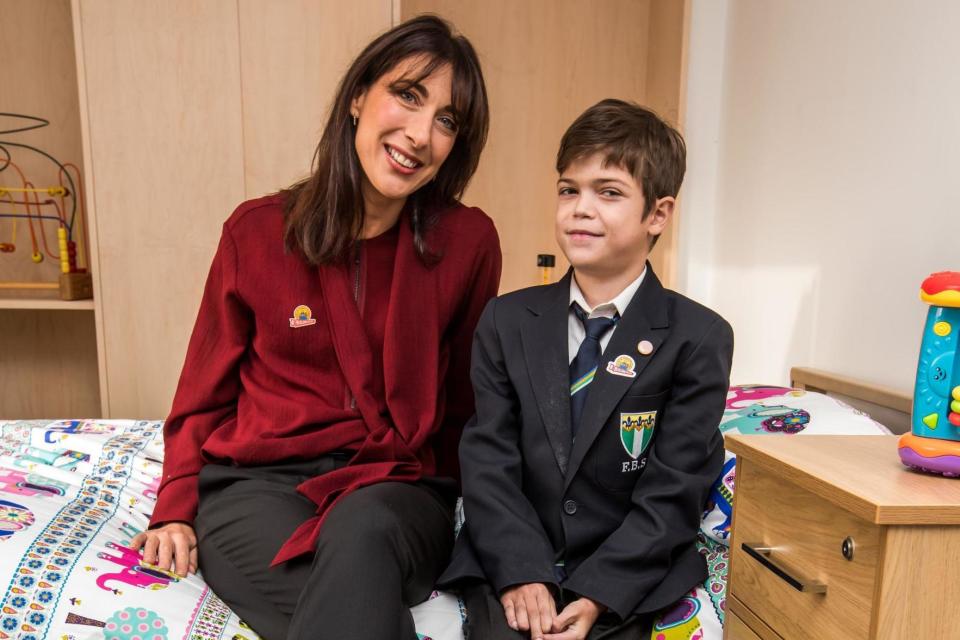 Samantha Cameron with hospice patient 11-year-old Alonso: Alex Lentati