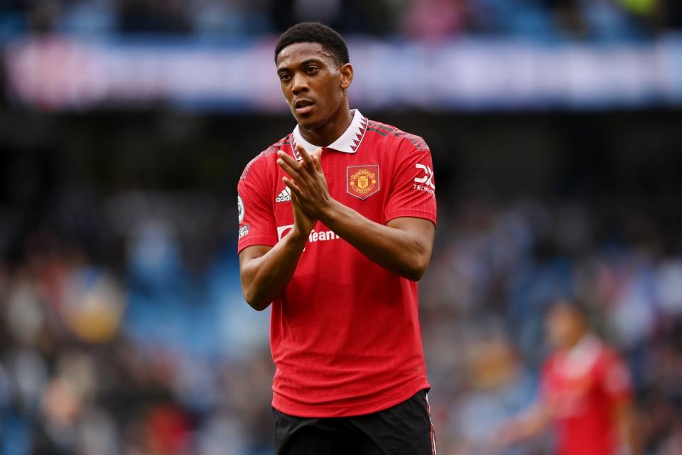 Anthony Martial scored two of United’s three consolation goals (Getty Images)