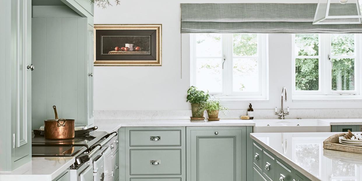 neptune kitchen makeover, sage green