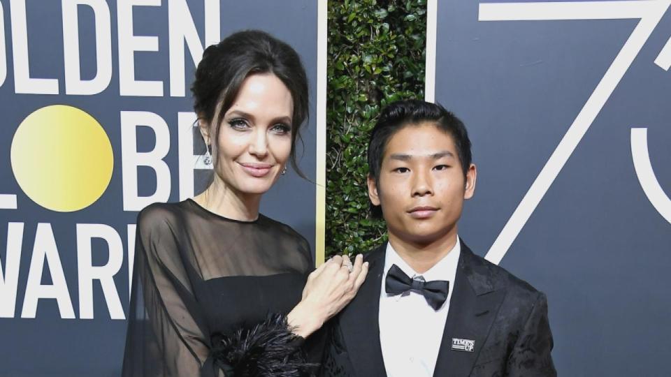 Angelina Jolie hit the red carpet of the 2018 Golden Globes with her 14-year-old son, Pax.