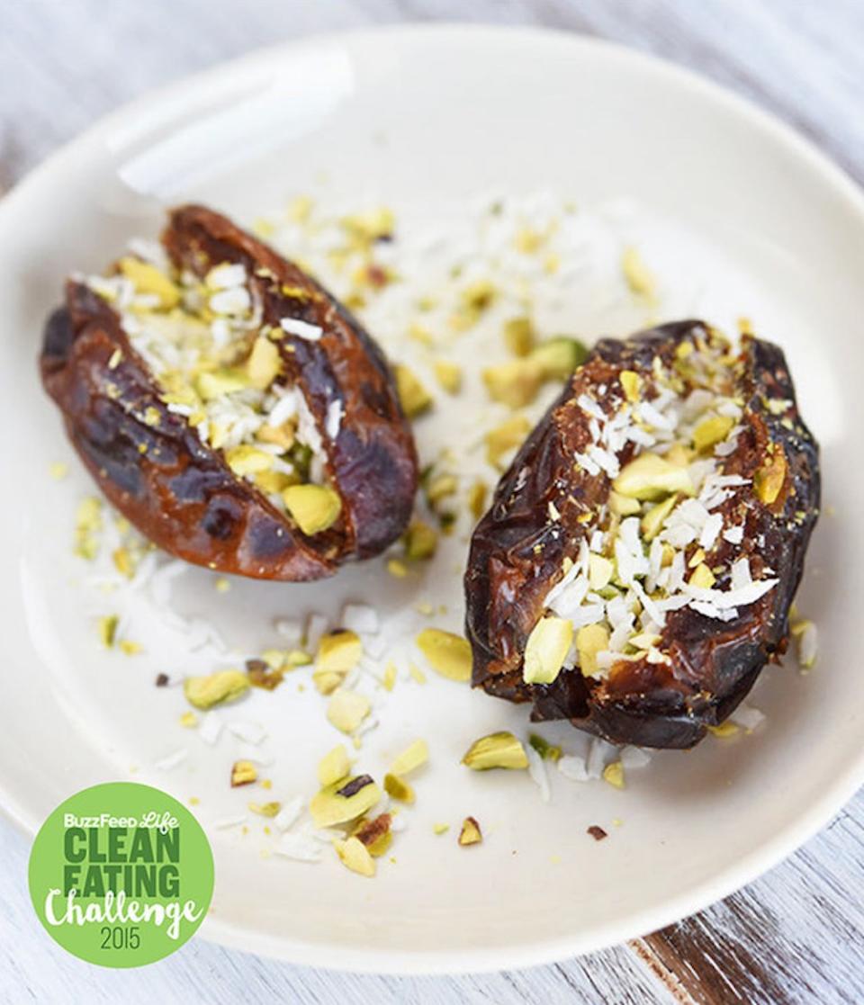 Coconut And Pistachio-Stuffed Dates from BuzzFeed Food