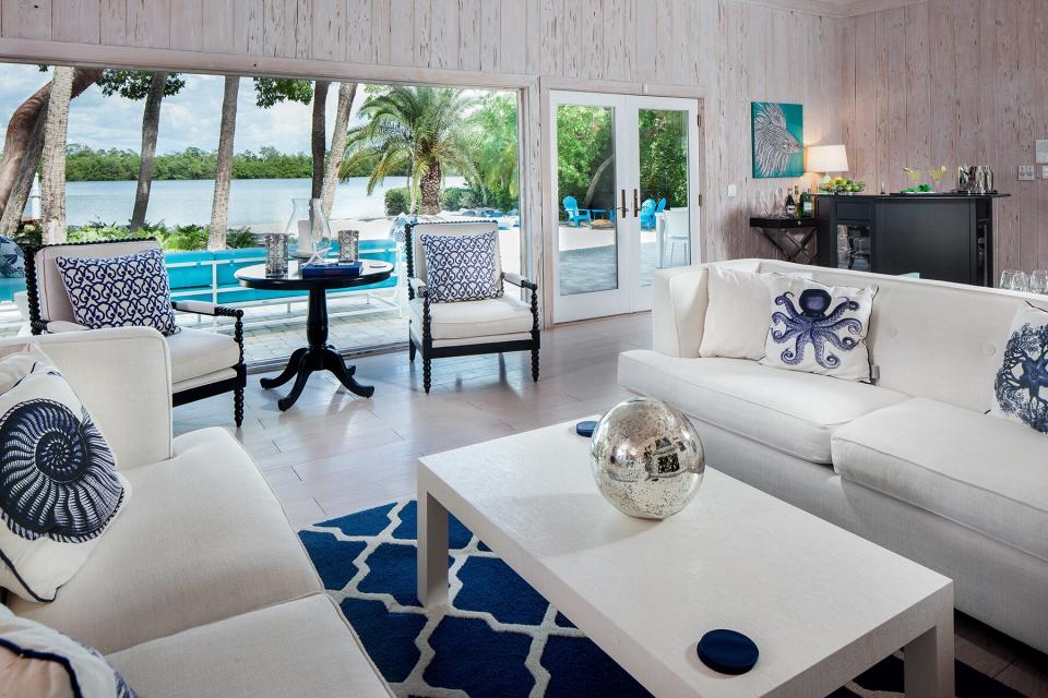 Living room interior at Sea Oats Luxury Estate