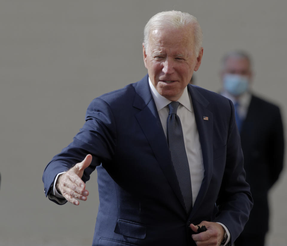 U.S. President Joe Biden arrives for a meeting with Pope Francis at the Vatican, Friday, Oct. 29, 2021. A Group of 20 summit scheduled for this weekend in Rome is the first in-person gathering of leaders of the world&#39;s biggest economies since the COVID-19 pandemic started.  (Photo by Massimo Valicchia/NurPhoto via Getty Images)