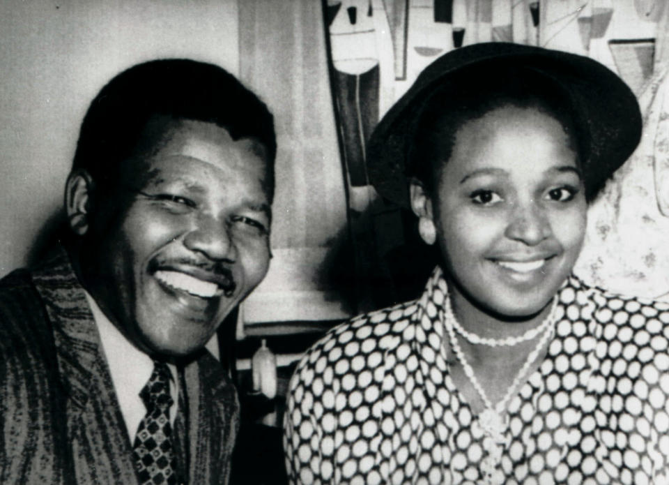 Nelson and Winnie in their wedding photo from 1958. (Reuters)