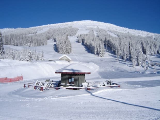 Mount Baldy Resort, located in B.C.'s south Okanagan, was closed Saturday as local authorities investigated a death. (Mount Baldy Ski Corporaton - image credit)