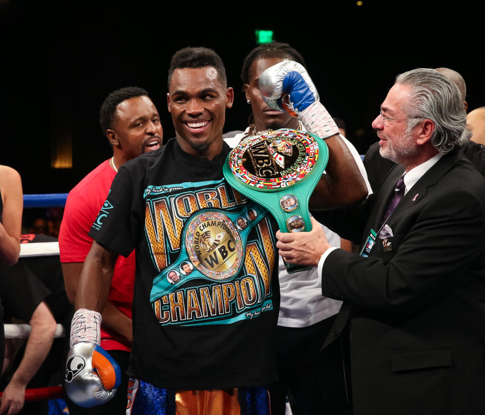 LAS VEGAS, NV - May 21, 2016: ***HOUSE COVERAGE***Jermell Charlo  pictured at Showtime Championship Boxing event at The Chelsea at The Cosmopolitan of Las Vegas in Las vegas, NV on May 21, 2016. Credit: Erik Kabik Photography/ MediaPunch/IPX