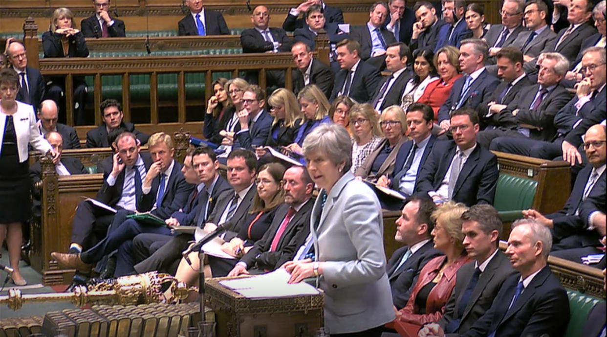 Theresa May addresses the House of Commons. (PA)