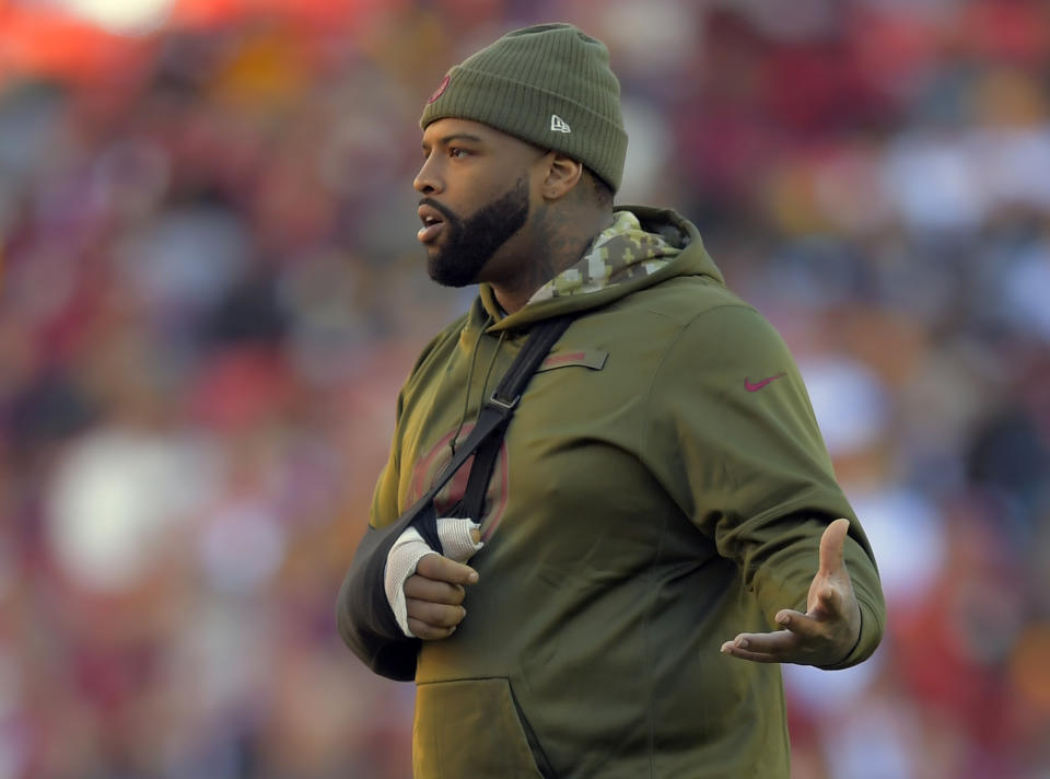 What now? The rift between Trent Williams and Washington may be too wide to cross. (John McDonnell/The Washington Post via Getty Images)