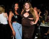 <p>Tayshia Adams hangs with Remi Bader on Aug. 10 at the launch of Bader's Remi x Revolve collection at Sadelle's in N.Y.C. </p>