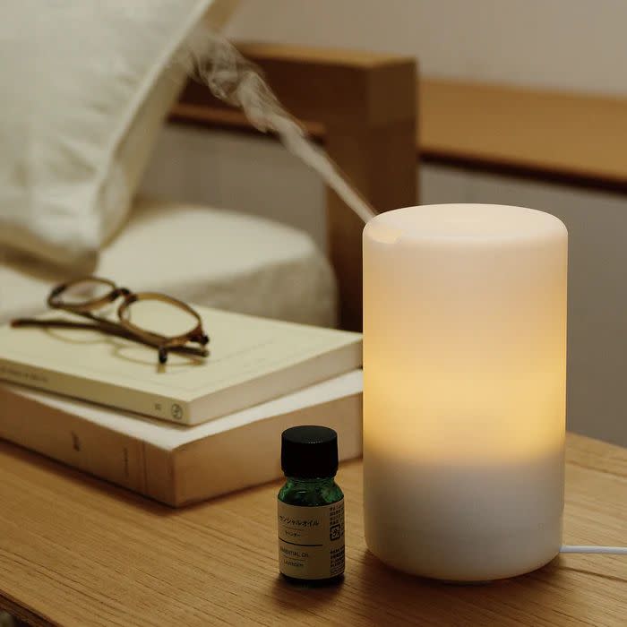 <p><a href="https://www.muji.us/collections/aroma-diffuser-aroma-pot/products/ultrasonic-aroma-diffuser" rel="nofollow noopener" target="_blank" data-ylk="slk:Shop Now;elm:context_link;itc:0;sec:content-canvas" class="link rapid-noclick-resp">Shop Now</a></p><p>Ultrasonic Aroma Diffuser</p><p>muji.com</p><p>$55.30</p><span class="copyright">Muji</span>