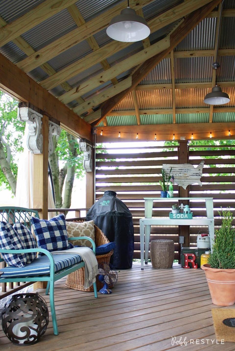 <p>A streamlined strand will keep the area looking nice and clean. Then, you can decorate with all sorts of knick knacks.</p><p><strong>See more at <a href="https://robbrestyle.com/summer-backyard-tour/" rel="nofollow noopener" target="_blank" data-ylk="slk:Robb Restyle;elm:context_link;itc:0;sec:content-canvas" class="link ">Robb Restyle</a>.</strong></p><p><strong><a class="link " href="https://www.amazon.com/Outdoor-Commercial-Perfect-Backyard-Umbrella/dp/B07B61XR58?tag=syn-yahoo-20&ascsubtag=%5Bartid%7C10050.g.3404%5Bsrc%7Cyahoo-us" rel="nofollow noopener" target="_blank" data-ylk="slk:SHOP STRING LIGHTS;elm:context_link;itc:0;sec:content-canvas">SHOP STRING LIGHTS</a><br></strong></p>