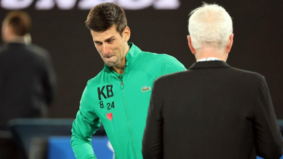 The Serbian athlete broke down crying in front of the crowd at the Australian Open.