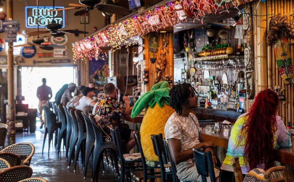 Matt and Jenny Gorman of Murrells Inlet, S.C. visit Tiki Bars around the world. One of their favorite spots in Myrtle Beach is the 8th Avenue Tiki Bar and Grill. May 2, 2023.