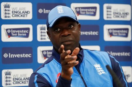 FILE PHOTO - South Africa coach Ottis Gibson during a press conference. Action Images via Reuters/Andrew Boyers