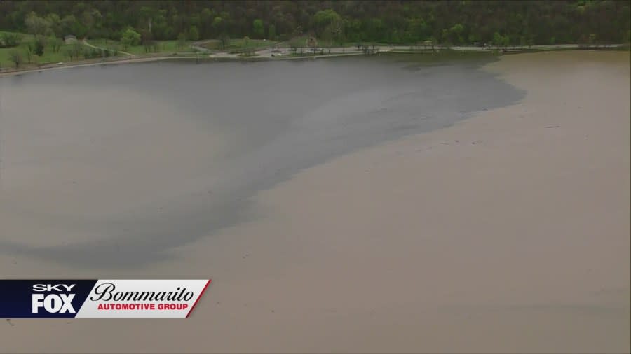 Flash flooding in St. Louis County after April 2, 2024 overnight storms. (Photo: SkyFOX powered by Bommarito Automotive Group)