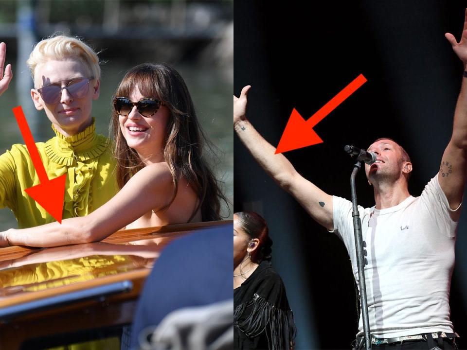 dakota johnson chris martin matching tattoos