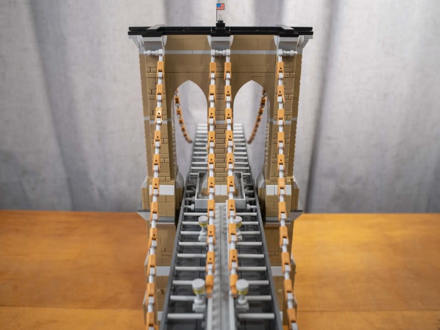 Ben Jackson created a Lego version of the Brooklyn Bridge with its Chief Engineers, Washington and Emily Roebling. (Credit: Ben Jackson)