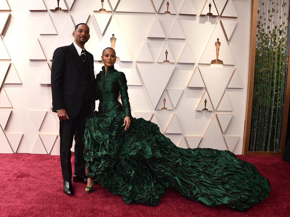 Will Smith and Jada Pinkett Smith on the Oscars red carpet (Jordan Strauss/Invision/AP)