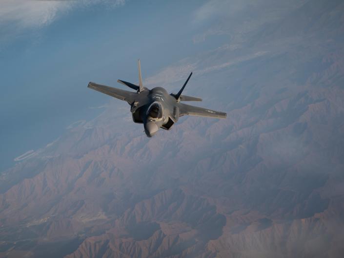 A US Air Force F-35 Lightning II flies over the US Central Command area of responsibility, July 17, 2020.